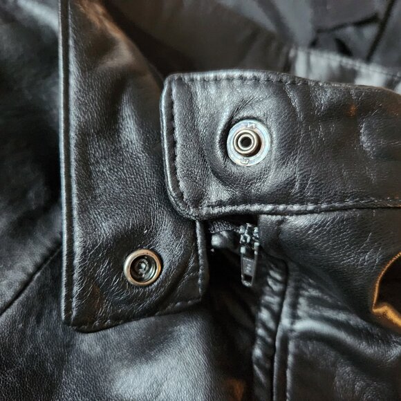 🇫🇷 Vintage Black Leather Mini Skirt - Made in France - Sz 6 - Picture 9 of 14